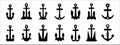 Anchor icons set collection. Assorted ship anchors vector set. Nautical and sailing symbol. Vector stock illustration Royalty Free Stock Photo