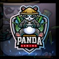 Panda gaming mascot. esport logo design Royalty Free Stock Photo