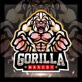 White gorilla mascot. esport logo design