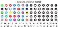 Almost all most popular social media icons vector design on white background. Royalty Free Stock Photo