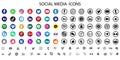Popular Social media icon collection vector illustration on white background. Royalty Free Stock Photo