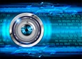 Eye cyber circuit future technology concept background
