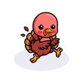Cute baby turkey cartoon running Royalty Free Stock Photo