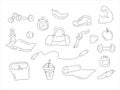 Set of sport icons in a hand-drawn style Royalty Free Stock Photo