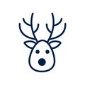 Deer icon decoration logo vector design illustration, isolated on white background. Royalty Free Stock Photo