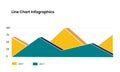 Line Chart Infographics in yellow and green color for business purposes. Royalty Free Stock Photo