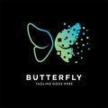 Pixel Butterfly logo designs concept Royalty Free Stock Photo