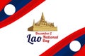 December 2, National Day of Laos vector illustration. Royalty Free Stock Photo