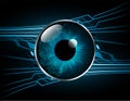 Eye Blue cyber circuit future technology concept background Royalty Free Stock Photo