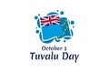 October 1 Independence Day of Tuvalu vector illustration.