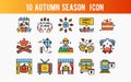 Creative Autumn Icon Set 3 Royalty Free Stock Photo