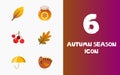 Cute Autumn Season Icon Set 2 Royalty Free Stock Photo