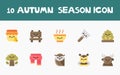 Cute Autumn Season Icon Set 11 Royalty Free Stock Photo