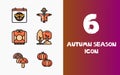 Cute Autumn Season Icon set 9 Royalty Free Stock Photo