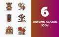 Cute Autumn Season Icon Set 7 Royalty Free Stock Photo