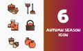 Cute Autumn Season Icon Set 6 Royalty Free Stock Photo