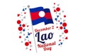 December 2, National Day of Laos vector illustration. Royalty Free Stock Photo