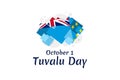 October 1 Independence Day of Tuvalu vector illustration.