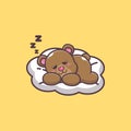 Cute sleeping bear vector cartoon illustration Royalty Free Stock Photo