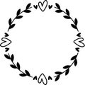 Flourish circular frame circle frame heart love eps vector and image Royalty Free Stock Photo
