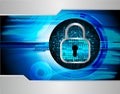 Closed Padlock on digital background, cyber security Safety concept, Royalty Free Stock Photo