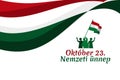 October 23, National Day Hungary vector illustration.