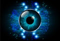 Eye Blue cyber circuit future technology concept background Royalty Free Stock Photo