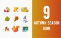 Cute 3D Autumn Season Icon Set 2 Royalty Free Stock Photo