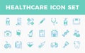healthcare line icon set