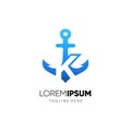 Letter K Anchor Logo Design Vector Icon Graphic Royalty Free Stock Photo