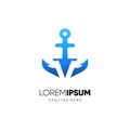 Letter V Anchor Logo Design Vector Icon Graphic Royalty Free Stock Photo