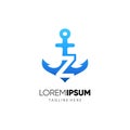 Letter Z Anchor Logo Design Vector Icon Graphic Royalty Free Stock Photo