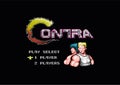 The main screen of the Contra video game of an 8-bit game console