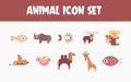 vector animal icon set 3