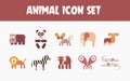 vector animal icon set 2