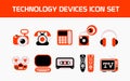 Technology devices icon set