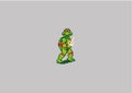 A character from a Teenage Mutant Ninja Turtles video game of an 8-bit game console