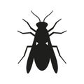 Bee silhouette. Black wasp sign. Vector animal symbol.