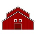 Red Barn house illustration Vector on white background Royalty Free Stock Photo