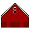 Red Barn house illustration Vector on white background Royalty Free Stock Photo