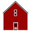 Red Barn house illustration Vector on white background Royalty Free Stock Photo