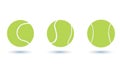 Vector illustration Three tennis balls with shadows placed Royalty Free Stock Photo