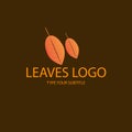 Simple yellew colour 2 leaves logo