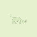 Line art dog logo design vector template Royalty Free Stock Photo