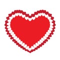 Vector illustration Many hearts make up a big heart, red, great for posters and designs