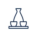 Sake icon logo vector design illustration, isolated on white background.