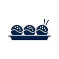 Takoyaki icon logo vector design illustration, isolated on white background. Royalty Free Stock Photo