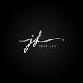 Initial Letter JF Logo - Handwritten Signature Style Logo