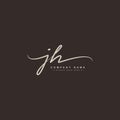 Initial Letter JH Logo - Handwritten Signature Logo