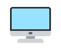 Computer monitor in trendy cartoon style icon isoalted on white background vector illustration.Computer screen show your business. Royalty Free Stock Photo